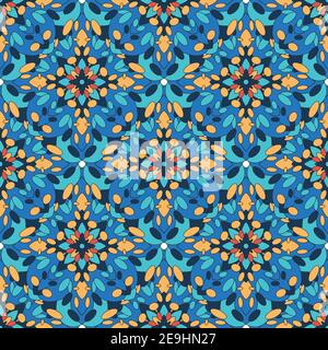 Tribal Vektor Ornament. Nahtloses afrikanisches Muster. Ethnischer Teppich mit Chevrons und Dreiecken. Azteken-Stil. Geometrisches Mosaik mit Dreiecken auf der Fliese Stock Vektor