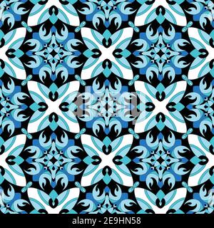 Indische Stickerei. Geometrische Folklore Ornament. Stammes ethnische Vektor-Textur. Nahtloses Streifenmuster im aztekischen Stil. Skandinavisch, Slawisch, Mexikanisch Stock Vektor