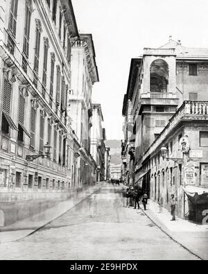 Ende 19th Jahrhundert Fotografie - Via Balbi, Genua, Italien Stockfoto