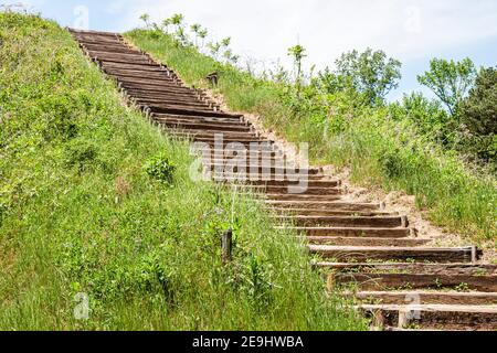 Alabama Moundville Archaeological Park Site, Kultur des mittleren Mississippi-Zeitalters Indianer der Ureinwohner, historische Dorfmuseumplattform Hügel st Stockfoto