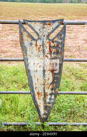 Alabama Oakville Indian Mounds Park Museum Middle Woodland Copena Cherokee, Pfeilspitze Symbol Zaun, Stockfoto