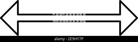 Zwei vollständige Pfeile, die in beide Richtungen zeigen, Illustration, Vektor auf weißem Hintergrund. Stock Vektor