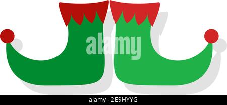 ELFS grüne Schuhe, Illustration, Vektor auf weißem Hintergrund. Stock Vektor