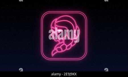 Das Sternzeichen Zwillinge, Horoskop Zeichen in Neon-Stil am Sternenhimmel der Nacht. Lizenzfreie hochwertige kostenlose Lager von Gemini Tierkreis Zeichen Stockfoto