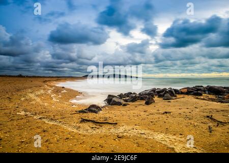 Sète Strand im Winter, Occitanie in Frankreich Stockfoto