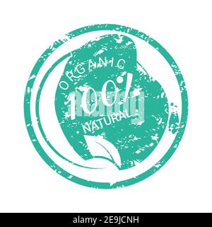 Bio Naturstempel für Garantie Öko Garantie. Öko Stempel Aufdruck, Garantie Siegel Distressed Print grün gefärbt. Vektor-Aufkleber zertifiziert strukturiert Stock Vektor