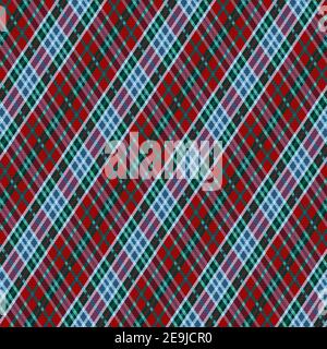 Detailliertes Rhomb nahtloses Vektor-Muster als Tartan Plaid, mehrfarbige Textur für Flanellhemd, Plaid, Tischdecken, Kleidung, Decken und andere textilien Stock Vektor