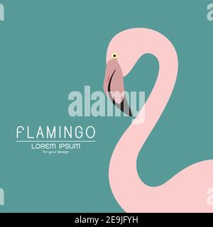 Vektor eines Flamingo-Design auf blauem Hintergrund, Wild Animals. Leicht editierbare Vektorgrafik mit Ebenen. Stock Vektor
