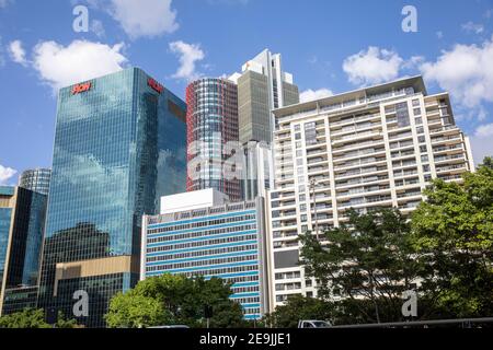 Australische Hochhäuser in Bürohochhäusern in Barangaroo, Sydney City Centre, architektonisches Design, Sydney, Australien Stockfoto