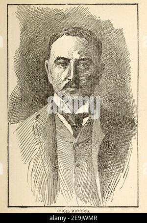 Cecil John Rhodes PC (5. Juli 1853 – 26. März 1902) war ein britischer Bergbaumagnat und Politiker im südlichen Afrika, der von 1890 bis 1896 als Premierminister der Kapkolonie diente. Rhodes und seine British South Africa Company gründeten als leidenschaftlicher Gläubiger des britischen Imperialismus das südafrikanische Gebiet Rhodesiens (heute Simbabwe und Sambia), das die Firma 1895 nach ihm benannte. Südafrikas Rhodes University ist auch nach ihm benannt. Rhodes hat die Bestimmungen des Rhodes-Stipendiums eingerichtet, das von seinem Nachlass finanziert wird. Er hat auch viel Mühe auf seine Vision von einem Cape to Cairo Rail Stockfoto