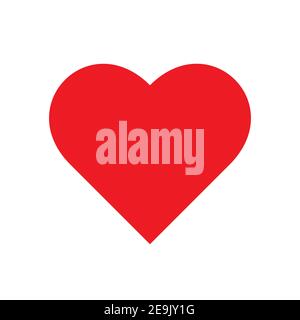 Einfacher roter Herzvektor isoliert auf weißem Hintergrund. Stock Vektor