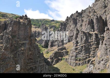 Faszinierende Ansicht der Symphonie der Steine in Garni, Provinz Kotayk, Armenien Stockfoto