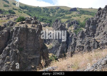 Faszinierende Ansicht der Symphonie der Steine in Garni, Provinz Kotayk, Armenien Stockfoto