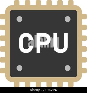 Abbildung des Computer-CPU-Vektorsymbols Stock Vektor