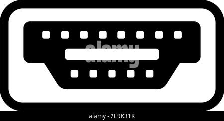 Abbildung des Symbols für HDMI-Kabelstecker Stock Vektor