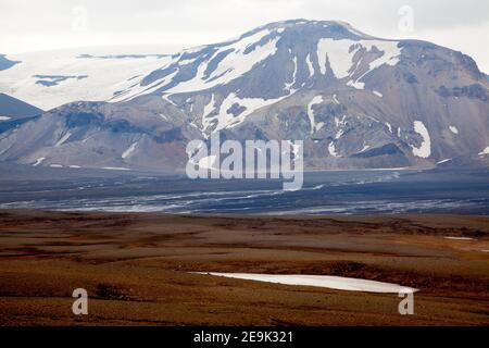 Langjökull (Isländisch für 'Long Glacier'), Straße F578, Island. Stockfoto