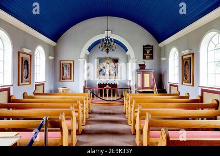 Glaumbær Kirche in Skagafjördur Folk Museum in Glaumbaer, Island. Stockfoto