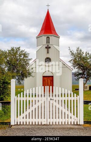 Glaumbær Kirche in Skagafjördur Folk Museum in Glaumbaer, Island. Stockfoto