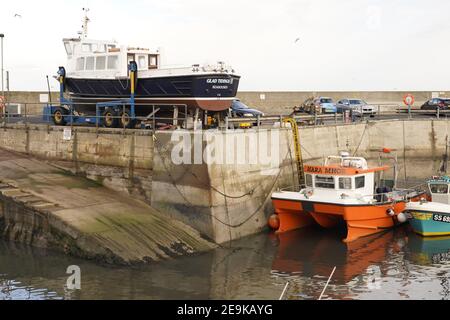 Fischereihafen von Seahouses in Northumberland, England Stockfoto