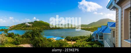 Friar's Bay und Guichard Pond auf der Insel Saint Martin in der Karibik Stockfoto