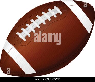 American Football Ball isoliert auf weißem Hintergrund. Vektorgrafik. Stock Vektor