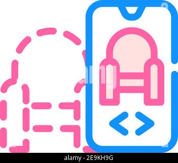 Augmented Reality App Farbe Symbol Vektor Illustration Stock Vektor