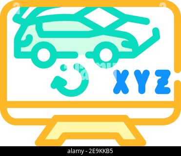 vr-Design im Auto Gebäude Farbe Symbol Vektor Illustration Stock Vektor