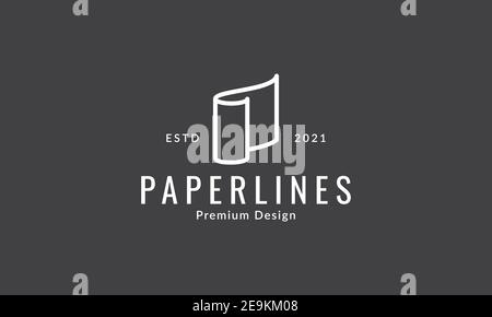 Papier Linie Rolle einfaches Logo Vektor Symbol Symbol Grafik Design Abbildung Stock Vektor
