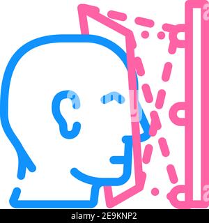 Face Scanning Farbe Symbol Vektor Illustration flach Stock Vektor