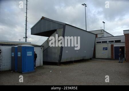 10/11/2007 Billericay 1-2 Swansea. FA Cup erste Runde. New Lodge Stadium. Att: 2.334. Swansea kam von einem Tor nach unten, um nicht Liga Billericay zu schlagen. Stockfoto