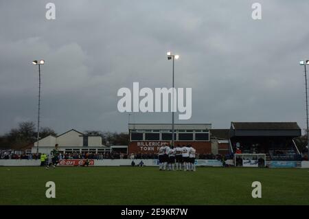 10/11/2007 Billericay 1-2 Swansea. FA Cup erste Runde. New Lodge Stadium. Att: 2.334. Swansea kam von einem Tor nach unten, um nicht Liga Billericay zu schlagen. Stockfoto