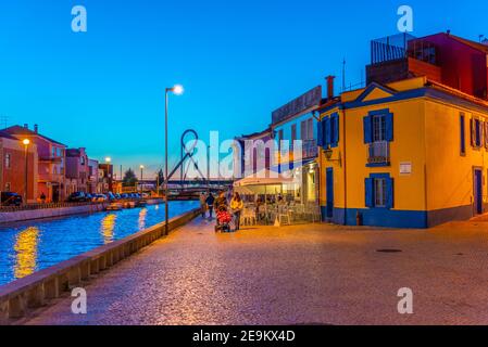 AVEIRO, PORTUGAL, 21. MAI 2019: Kanal von Cais dos Botiroes in Aveiro, Portugal Stockfoto