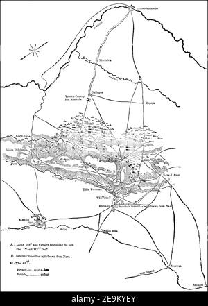 Schlacht von Fuentes de Oñoro, 3.–5. Mai 1811, Spanien, Peninsular war, aus britischen Schlachten auf Land und Meer von James Grant Stockfoto