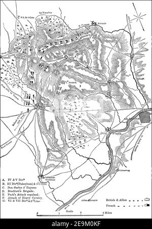 Die Schlacht von Salamanca am 22. Juli 1812, Peninsular war, aus britischen Schlachten auf Land und Meer von James Grant Stockfoto