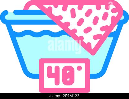 Waschen Sie bis zu 40 Grad Farbe Symbol Vektorgrafik Stock Vektor