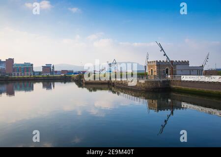 Großbritannien, Nordirland, Belfast, Blick auf die SS Nomadic Dock Stockfoto