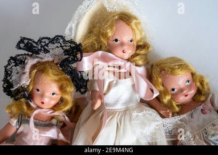 Nancy Ann Storybook Dolls waren während der Mitte des zwanzigsten Jahrhunderts populär In den Vereinigten Staaten Stockfoto