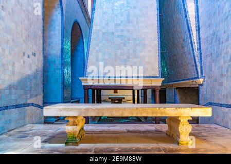 ALCOBACA, PORTUGAL, 28. MAI 2019: Küche im Kloster Alcobaca in Portugal Stockfoto