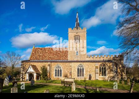 Whittlesford Church. St Mary and St Andrew’s Church Whittlesford Cambridge - erstmals aufgenommen von 1217, aber mit Teilen geglaubt, um viel früher. Stockfoto