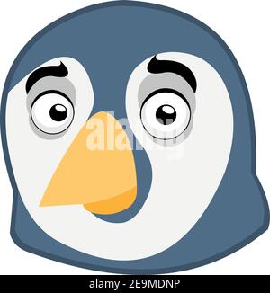 Vektor-Illustration des Gesichts eines Pinguin Cartoon Stock Vektor