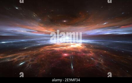 Time Warp, Reisen im Weltraum. Zeitdilatation, Abbildung Stockfoto