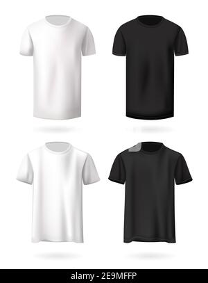 T-Shirts Mockup Set, realistische Design Vektor-Illustration auf weißem Hintergrund Stock Vektor