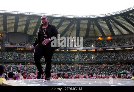 Twickenham, Großbritannien. 1.. Juni 2013. Timbaland tritt auf der Bühne beim Sound of Change Live Konzert im Chime for Change im Twickenham Stadium in Twickenham auf. Kredit: S.A.M./Alamy KREDIT: S.A.M./Alamy Stockfoto