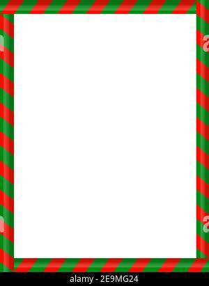 Candy Cane Karamelle als Rahmen weißen Hintergrund, Weihnachten Neujahr Weihnachten Stock Vektor