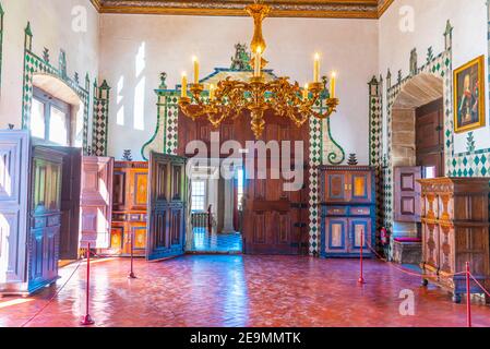 SINTRA, PORTUGAL, 30. MAI 2019: Innenraum des Nationalpalastes in Sintra, Portugal Stockfoto