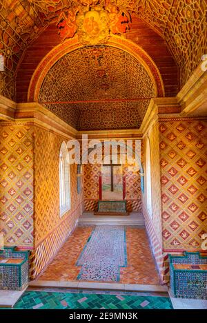 SINTRA, PORTUGAL, 30. MAI 2019: Innenraum des Nationalpalastes in Sintra, Portugal Stockfoto