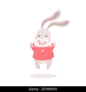 Cute Cartoon Osterhase isoliert Vektor Illustration auf einem weißen Hintergrund Stock Vektor