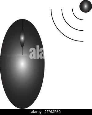 Drahtlose Computermaus auf weißem Hintergrund. Vektorbild. Stock Vektor