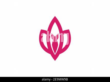 Rosa Lotusblume einfaches Logo-Design Stock Vektor