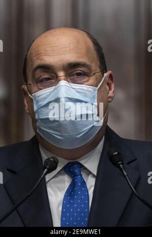 Rom, Italien. Februar 2021, 05th. Nicola Zingaretti Kredit: Unabhängige Fotoagentur/Alamy Live Nachrichten Stockfoto